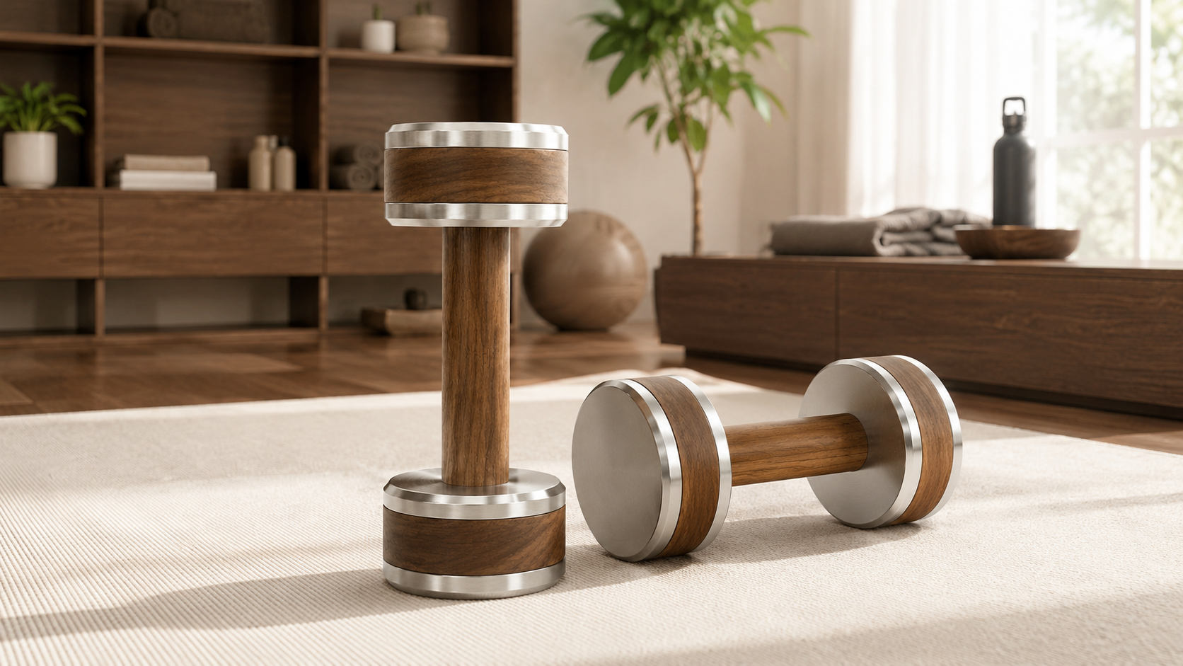 Why Solid Wood Dumbbells Are Perfect for a Stylish Home Gym