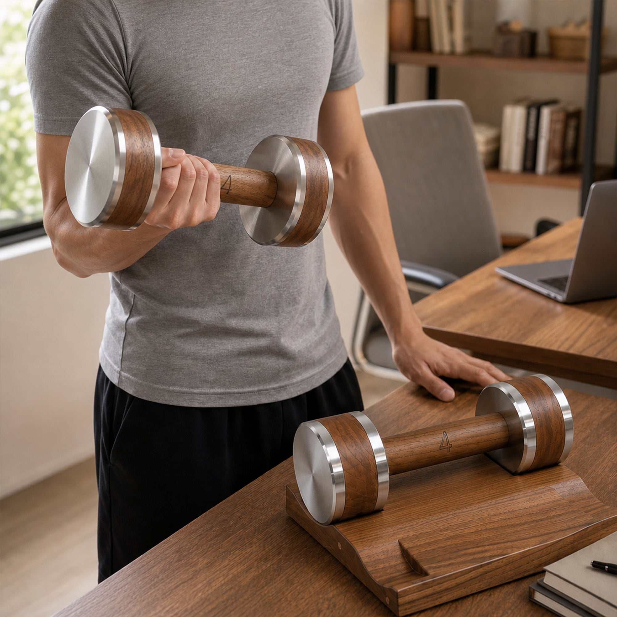 Lifeventra Solid Wood Dumbbell for Designer Home Gyms