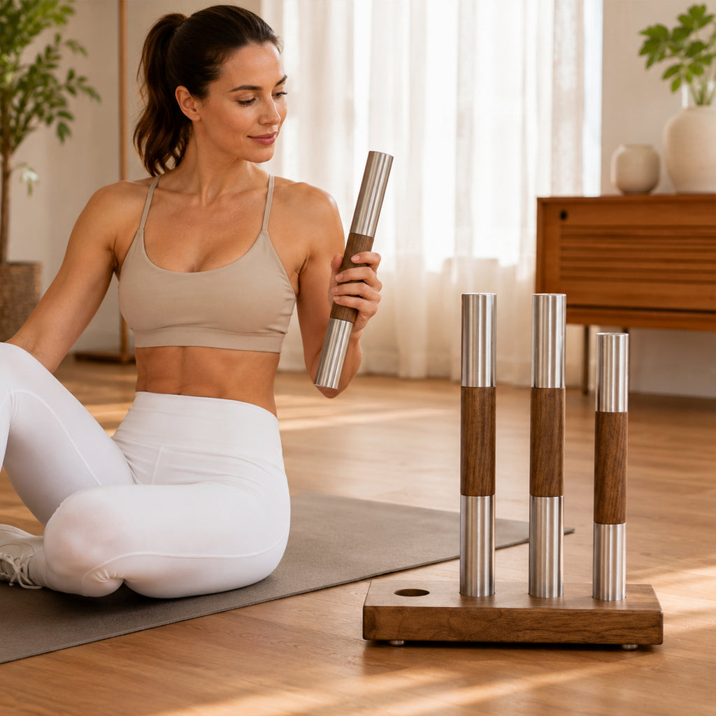 Lifeventra Wood & Stainless Steel Weighted Workout Bars