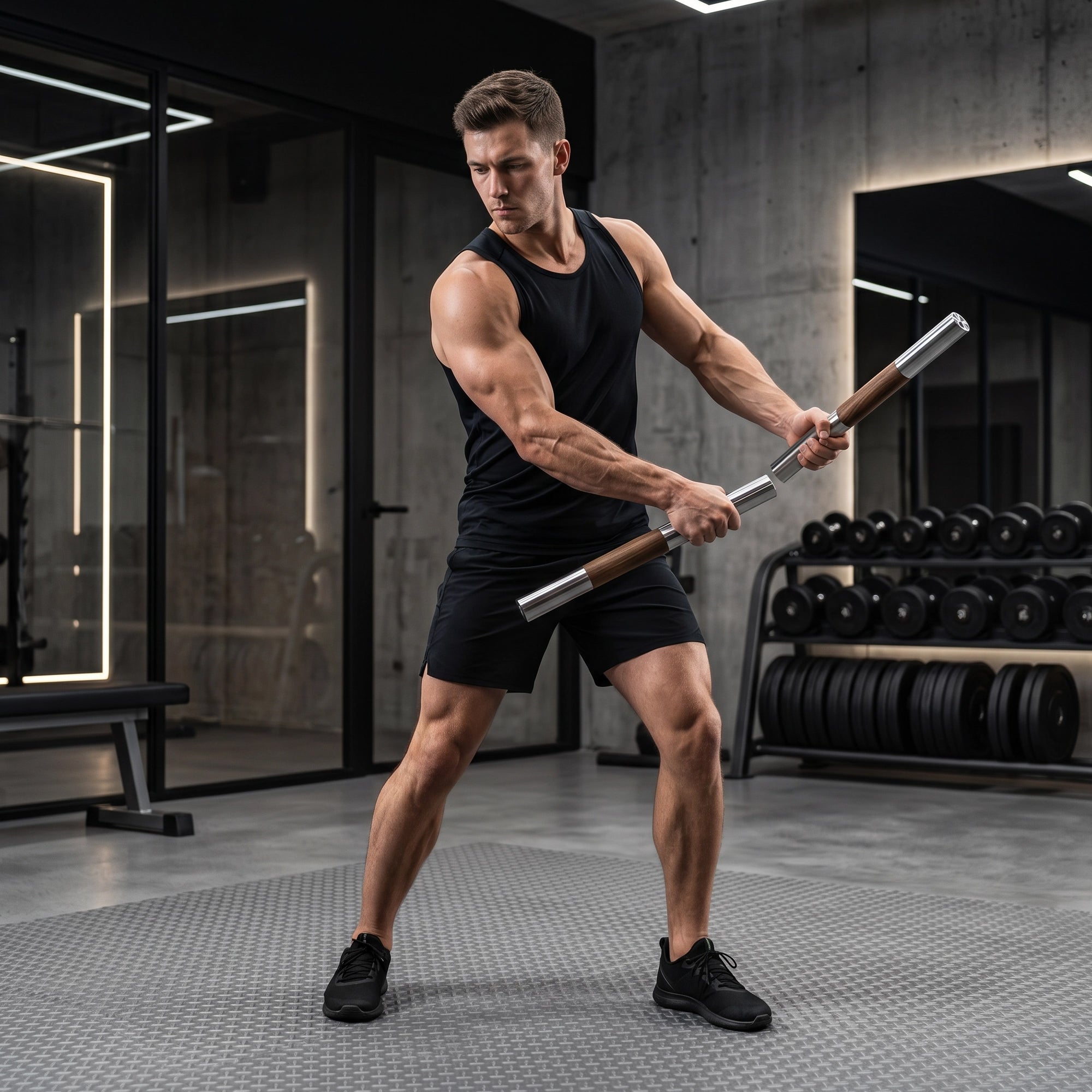 Lifeventra Wood & Stainless Steel Weighted Workout Bars
