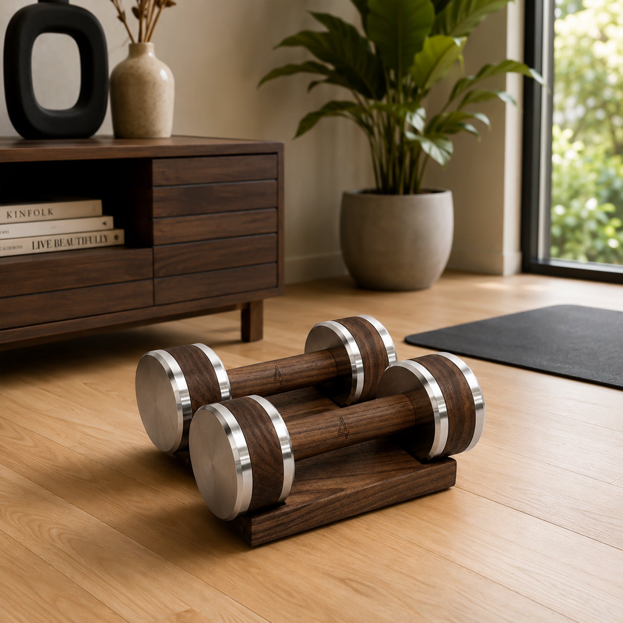 Lifeventra Solid Wood Dumbbell for Designer Home Gyms