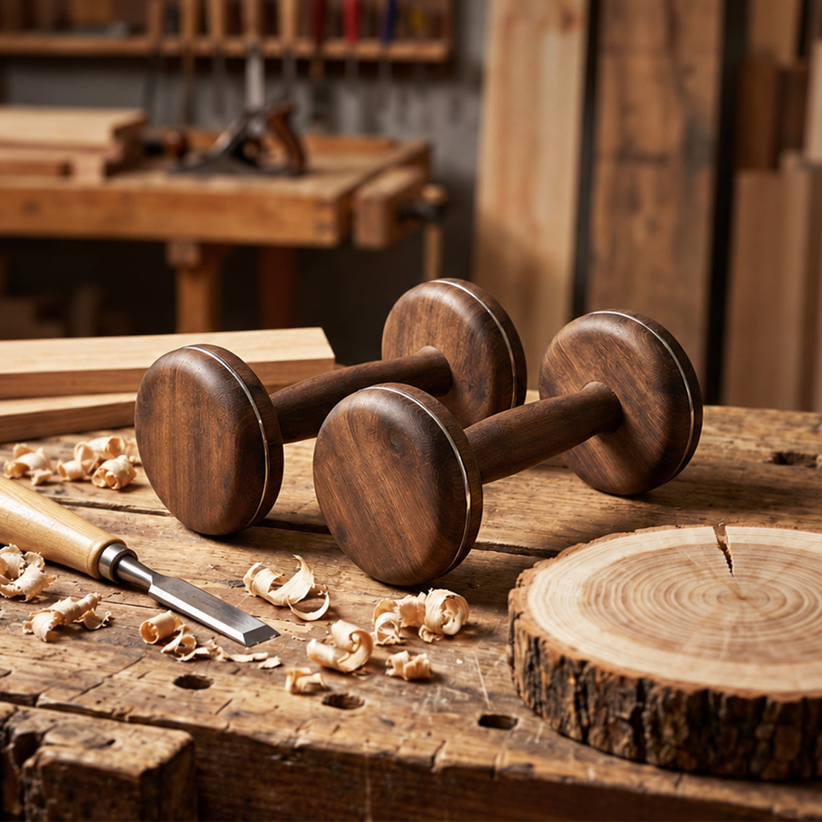 Premium Ebony Wood Dumbbells